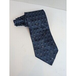Haggar Mens Blue Geometric Silk Tie
